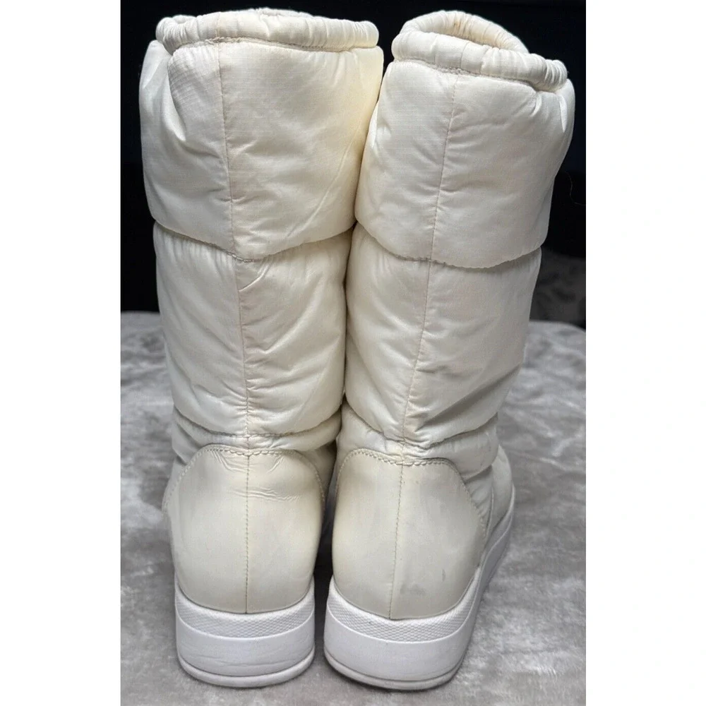Cole Haan Alexa Ivory Leather White Puffy Waterproof Boots NikeAir Womens 8.5